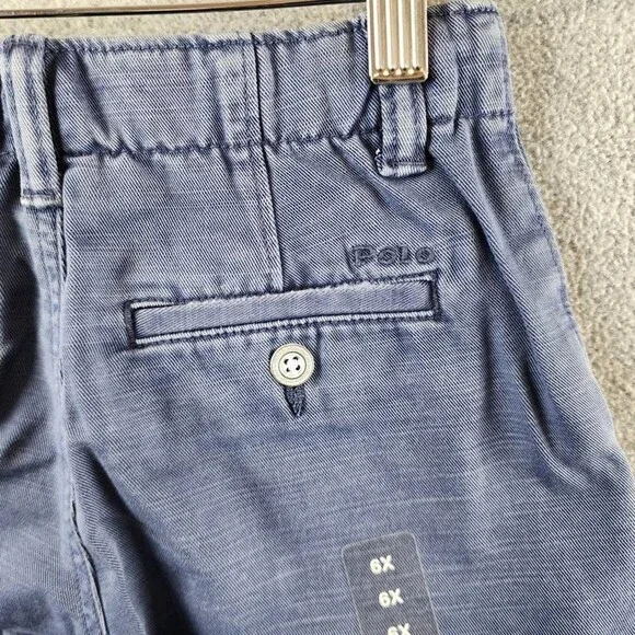 Polo Ralph Lauren Chino Shorts Unisex Kids 6X Navy Belt Loops Zip Fly Closure - Picture 14 of 15